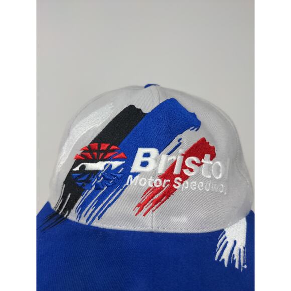 Bristol Motor Speedway Slideback Hat Embroidered Logo Spell Out Gray Blue - Picture 3 of 10